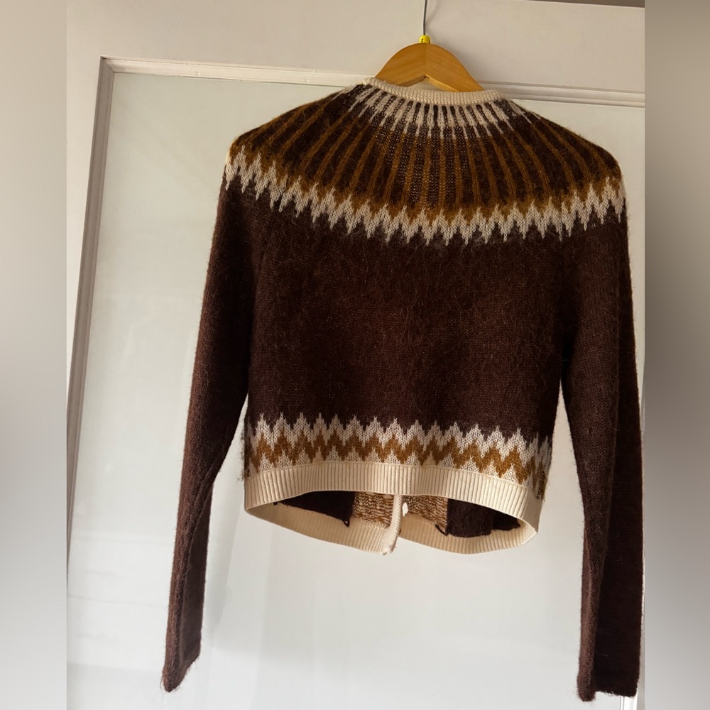 J Crew adorable mohair Brown and Cream Women's Sweater